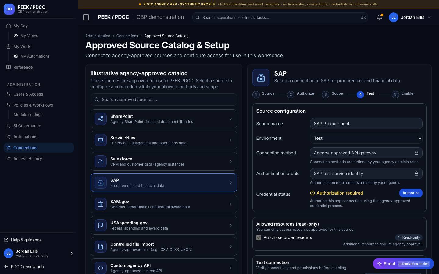 Connections — /pdcc/admin/connections?screen=DC05