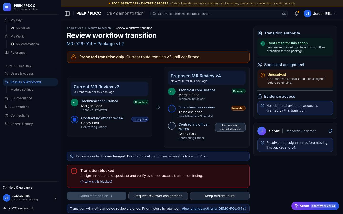 Policies and workflows — /pdcc/admin/policies?screen=WF05