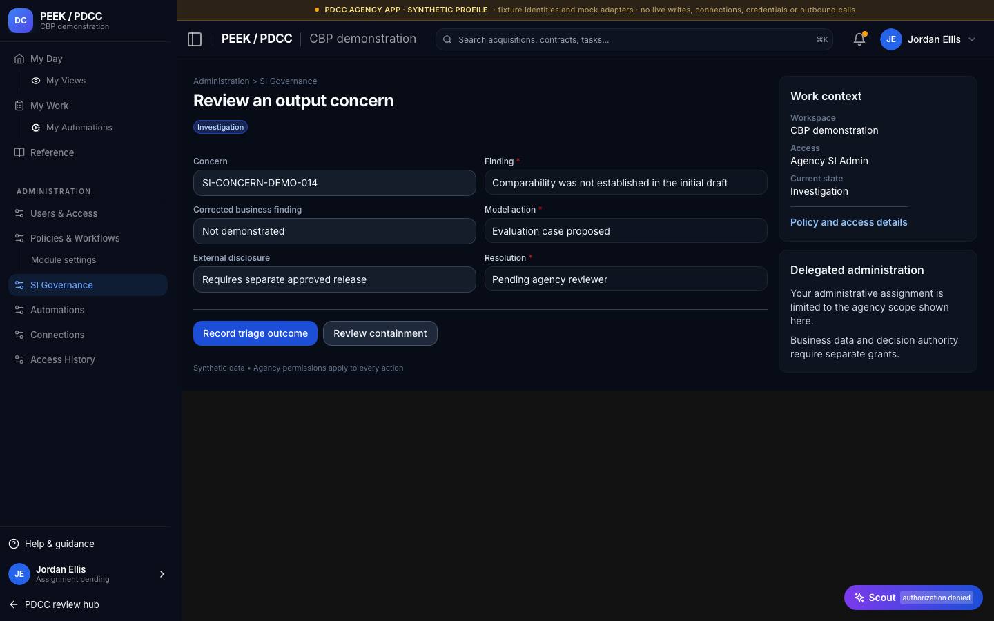 SI governance — /pdcc/admin/si?screen=SI06