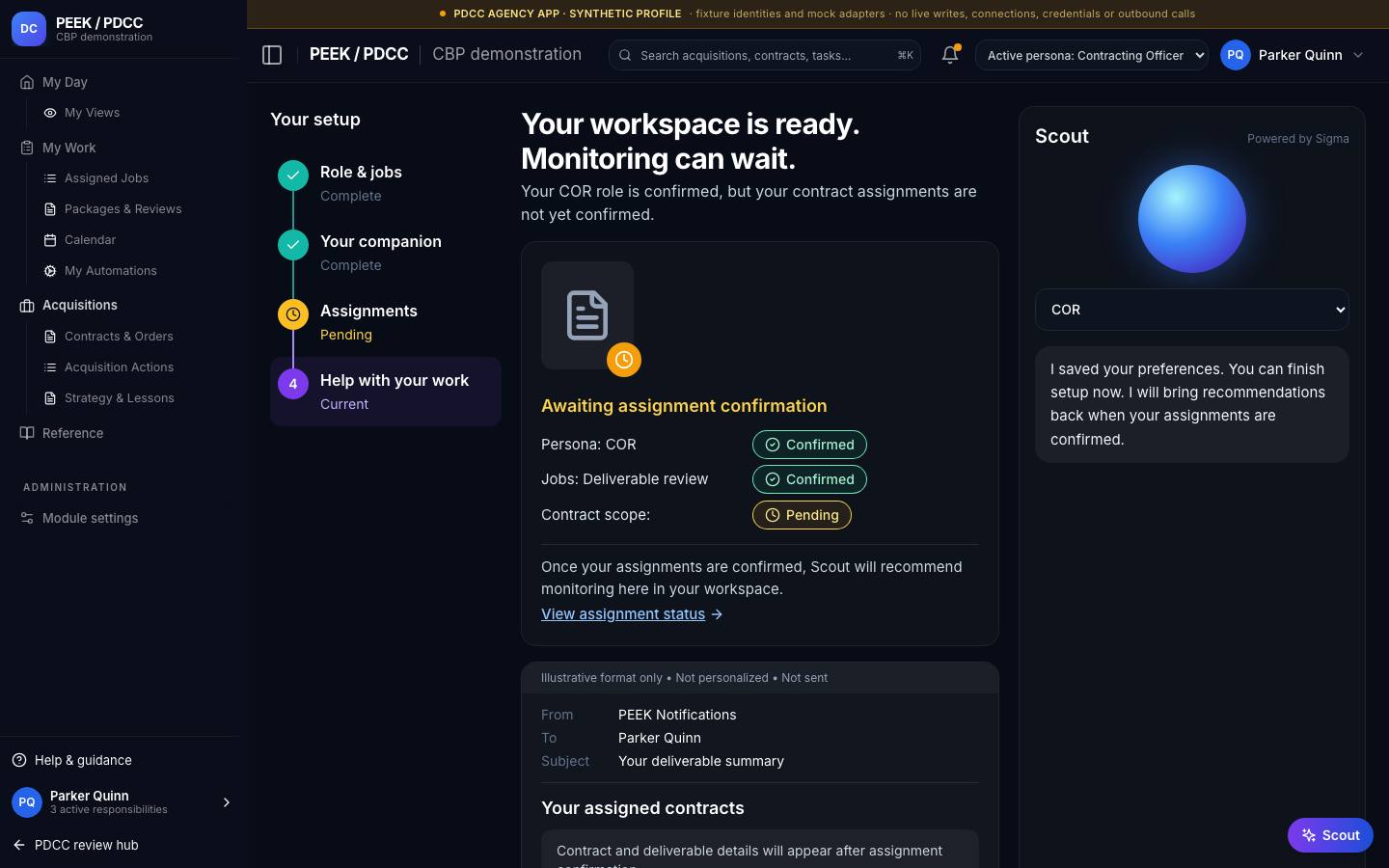 Request an assignment change — /pdcc/account/assignment-request