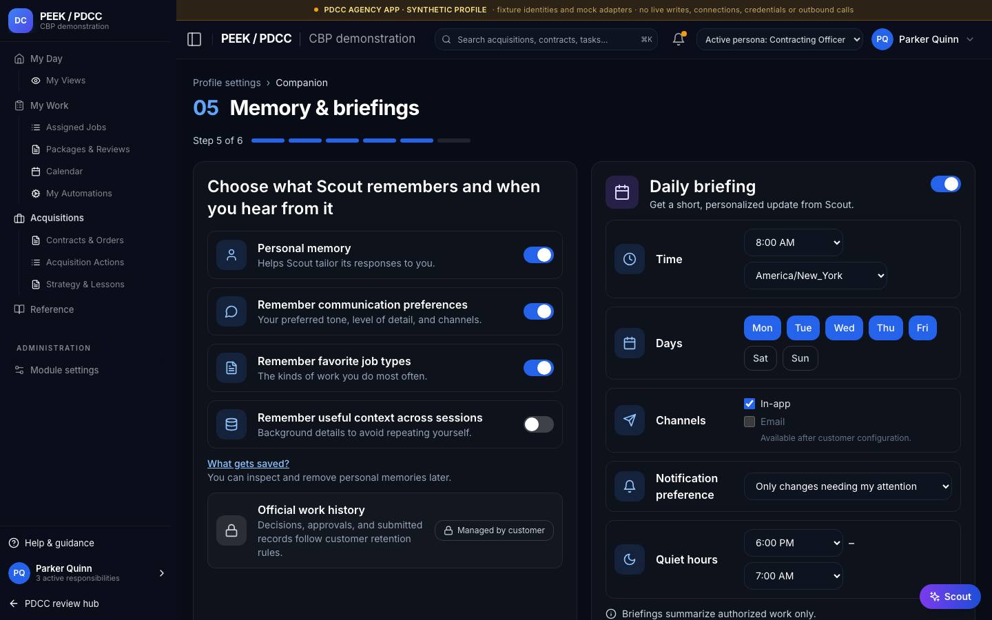 Preferences and notifications settings — /pdcc/account/memory-briefings
