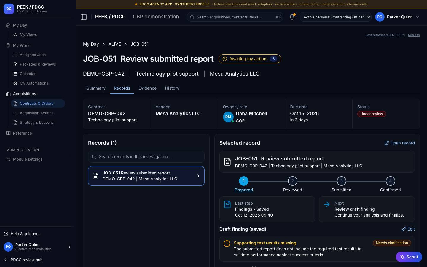 ALIVE overview — /pdcc/acquisitions/contracts/CT-DEMO-007/investigation