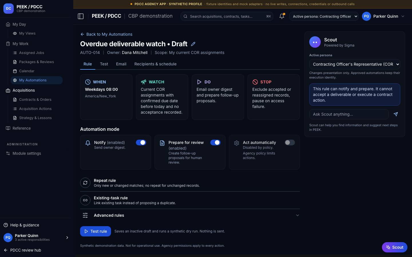Configure and test an automation — /pdcc/my-work/automations?screen=AO02