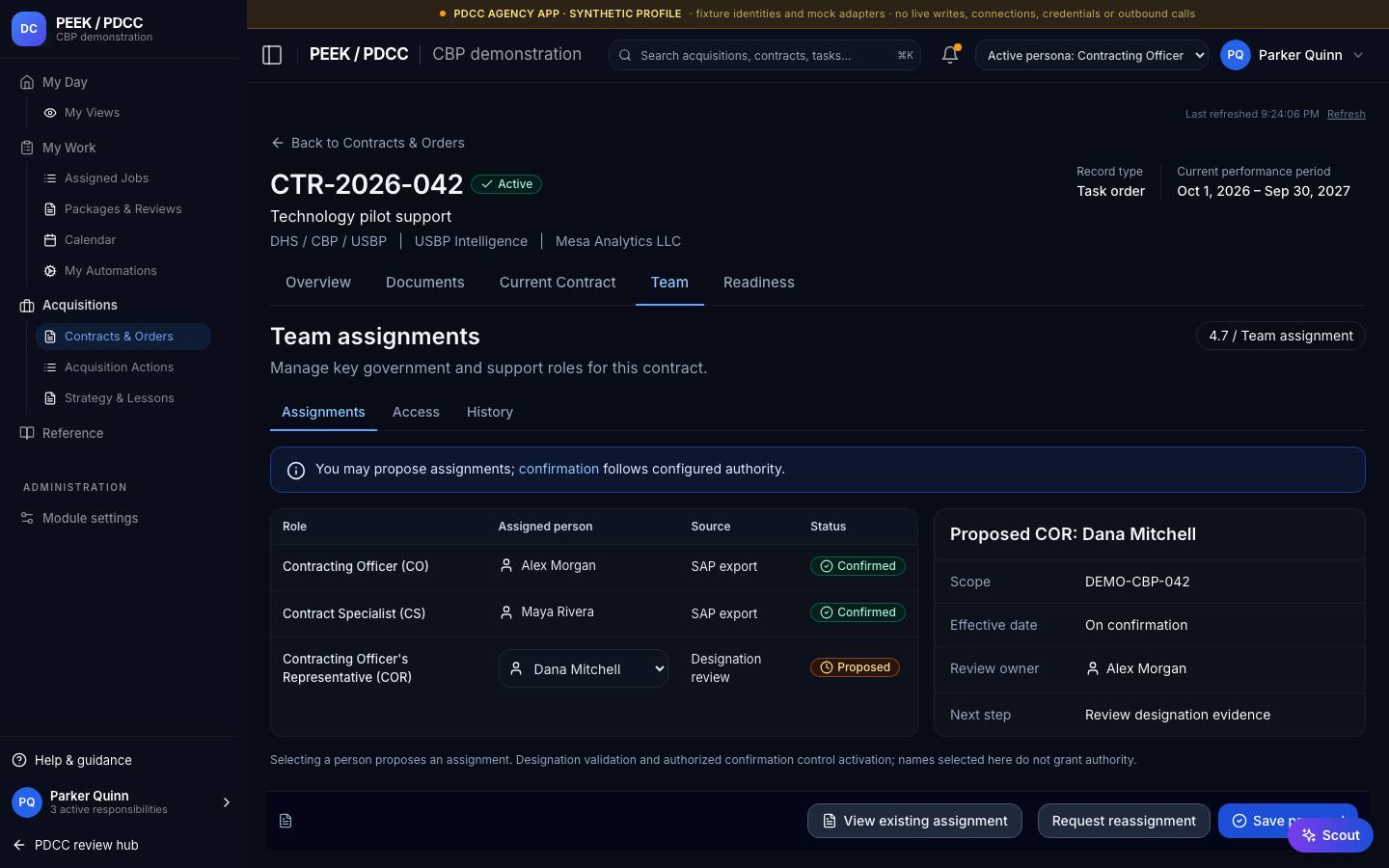 Contract team assignment — /pdcc/acquisitions/contracts/CT-DEMO-012/team