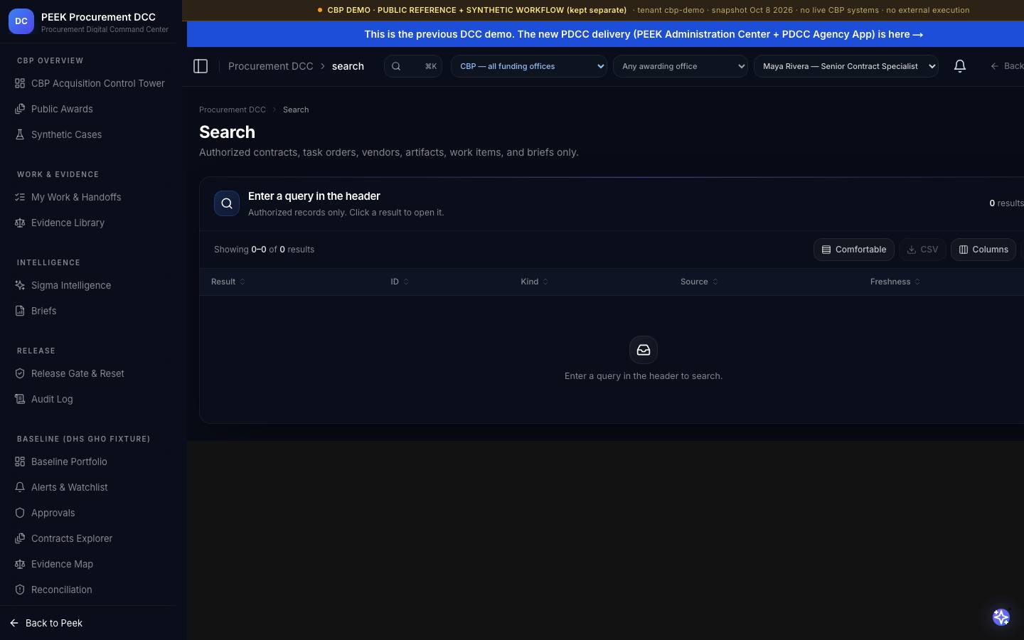 Search — /dashboard/dcc/search