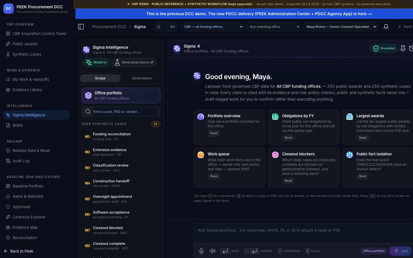 Sigma Intelligence — /dashboard/dcc/sigma