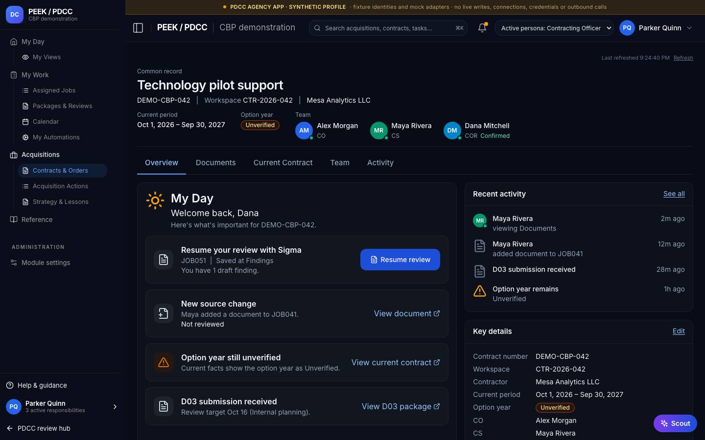 Deliverables and acceptance review — /pdcc/acquisitions/contracts/CT-DEMO-007