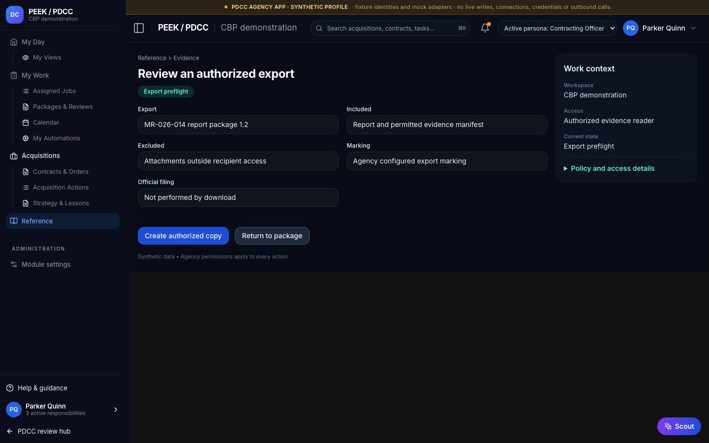 Evidence gaps and authorized exports — /pdcc/reference/export