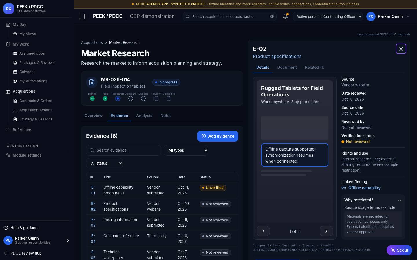 Evidence, findings and buying approaches — /pdcc/acquisitions/market-research?screen=MR06