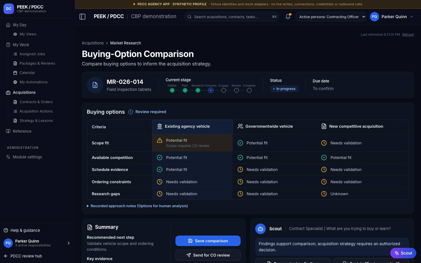 Evidence, findings and buying approaches — /pdcc/acquisitions/market-research?screen=MR07