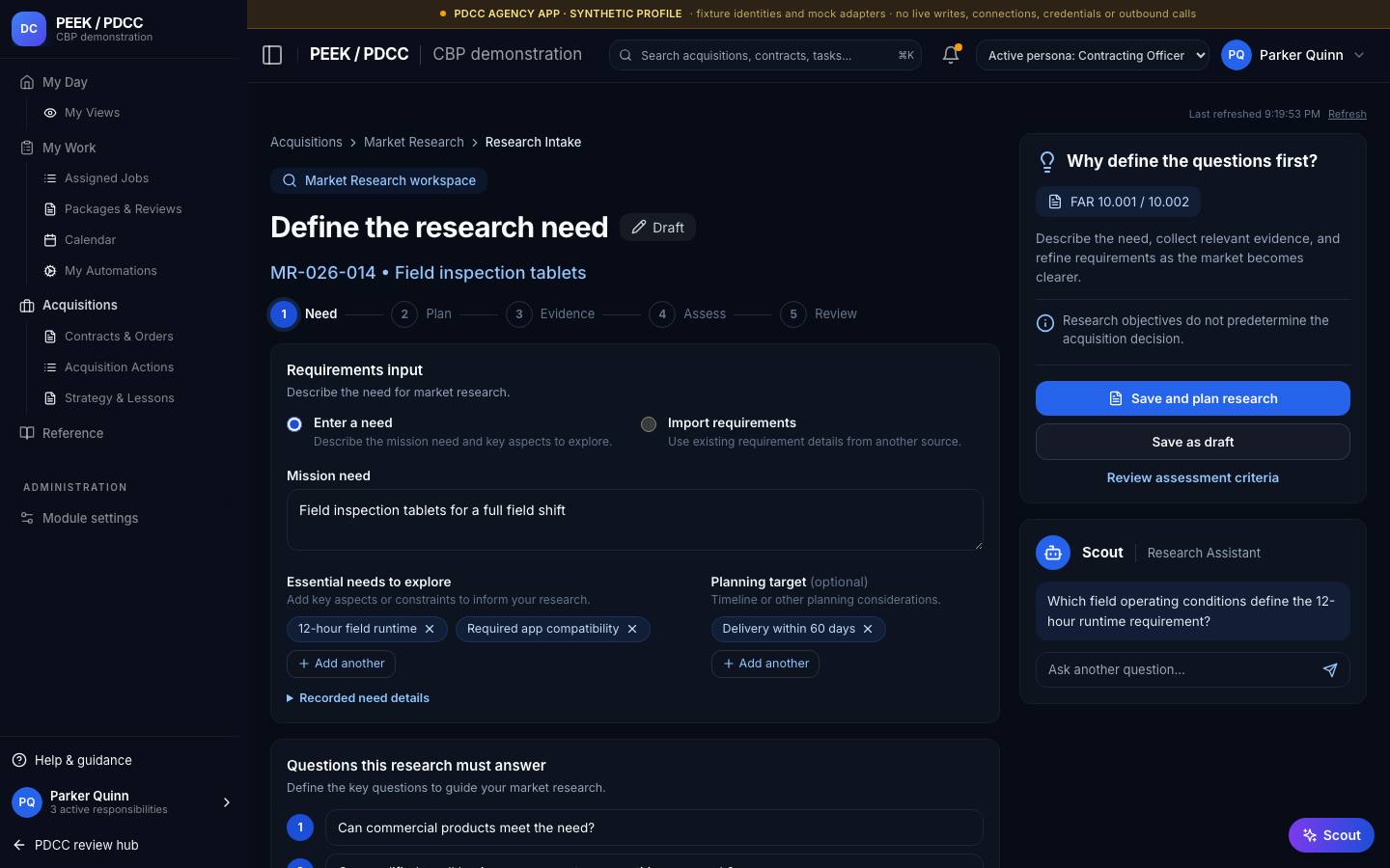 Define the need and plan research — /pdcc/acquisitions/market-research?screen=MR02