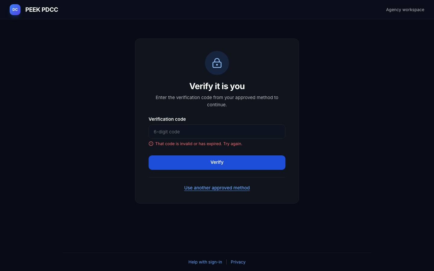 MFA and password recovery — /pdcc/signin?step=AU10