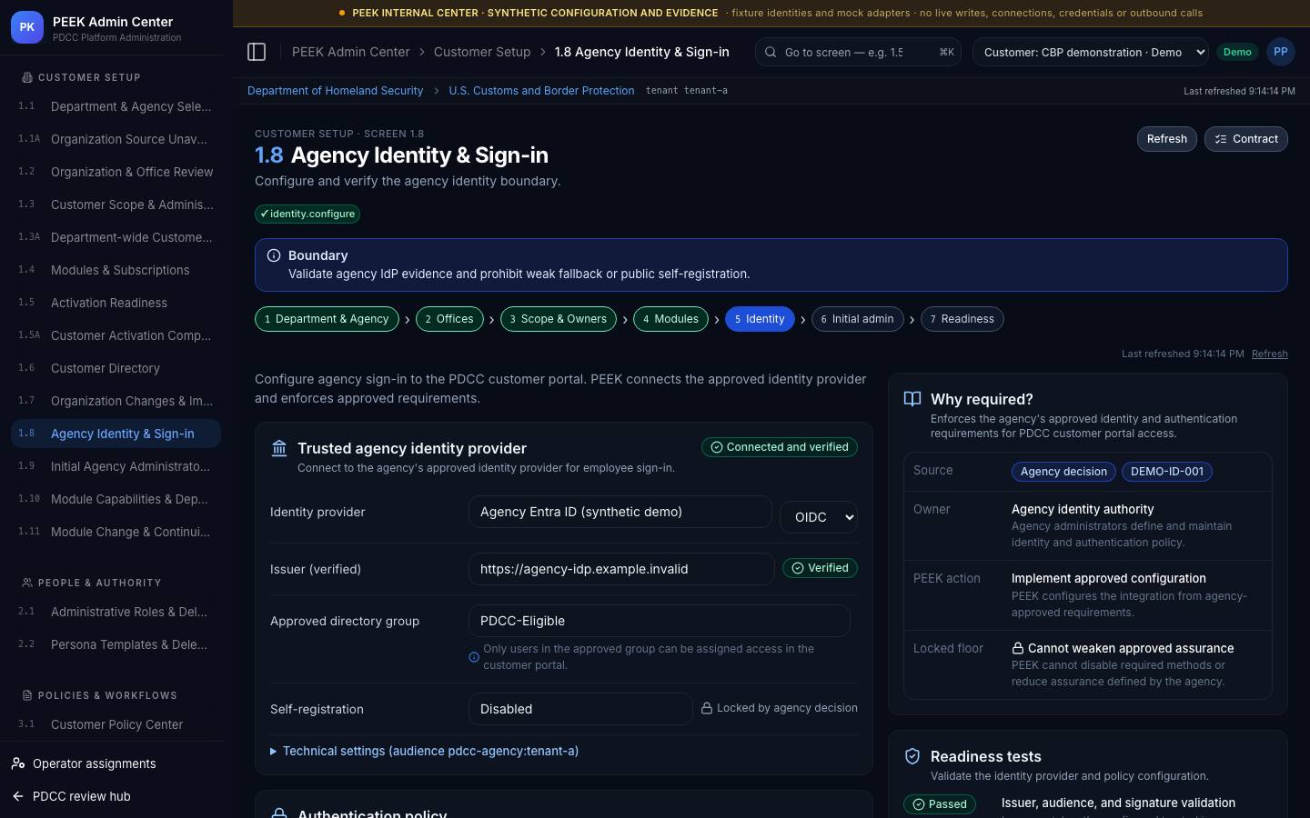 Agency identity and sign-in — /peek/customers/tenant-a/1-8