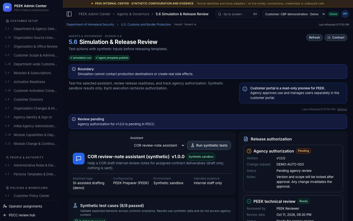 Communication rules and simulation — /peek/customers/tenant-a/5-6