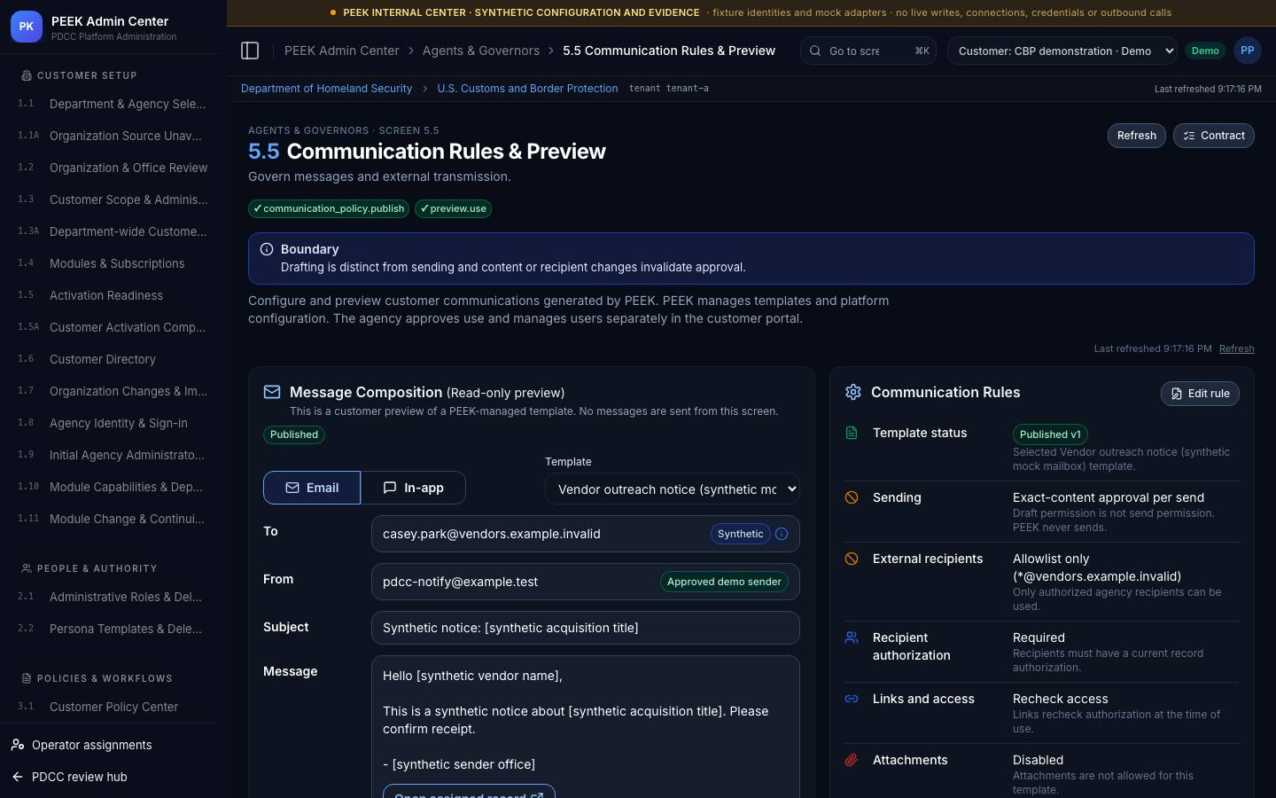 Communication rules and simulation — /peek/customers/tenant-a/5-5