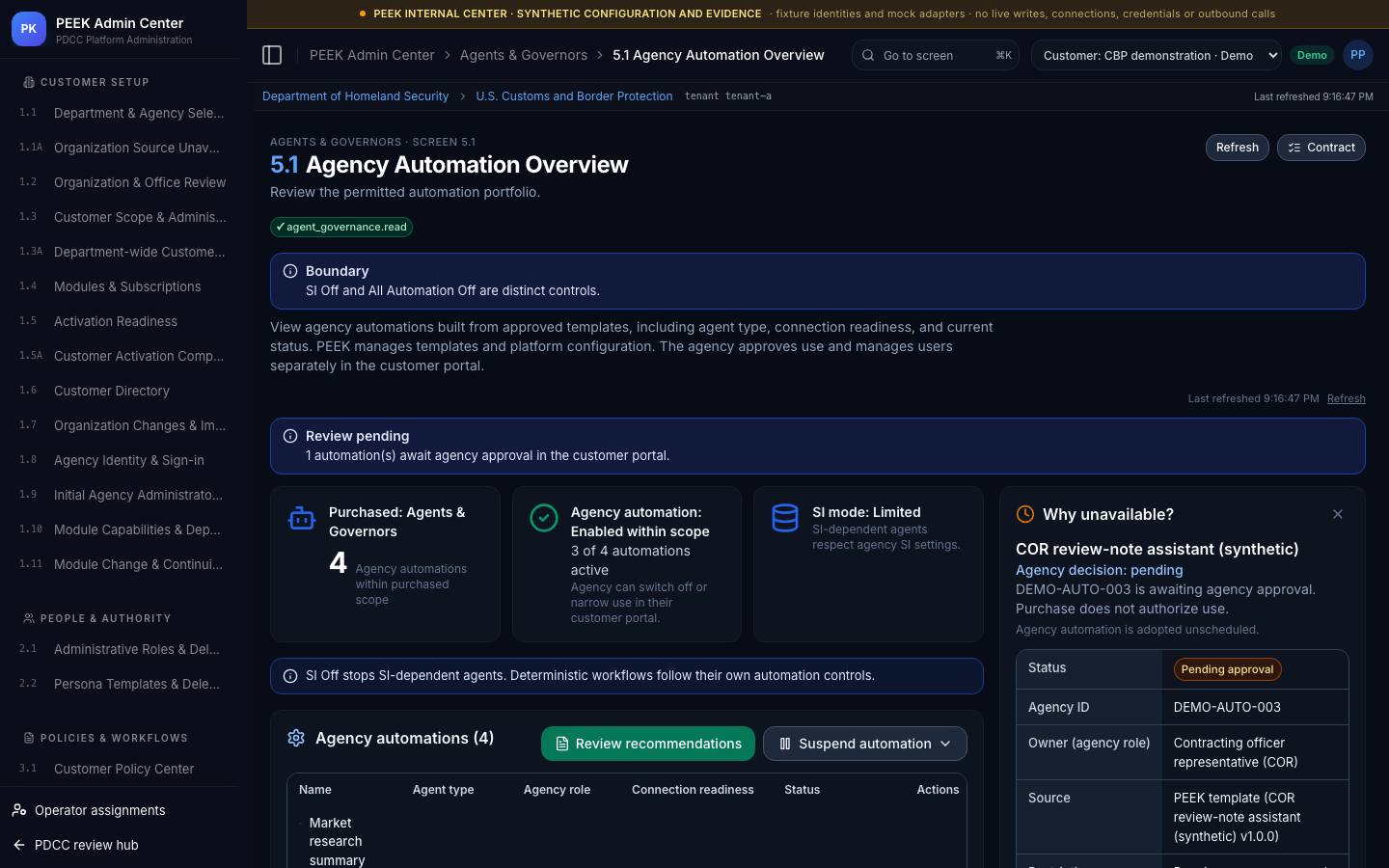 Automation overview and agent templates — /peek/customers/tenant-a/5-1