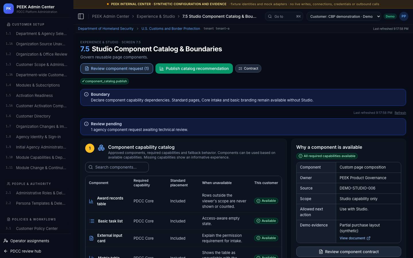 Branding, Studio components and publishing roles — /peek/customers/tenant-a/7-5