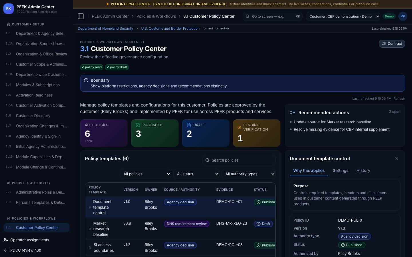 Policy center and inheritance — /peek/customers/tenant-a/3-1