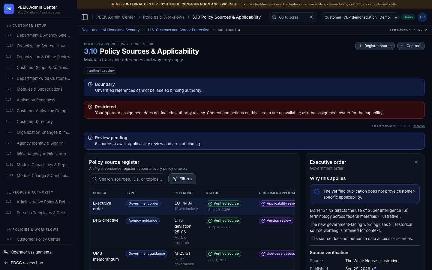 Policy sources and applicability — /peek/customers/tenant-a/3-10