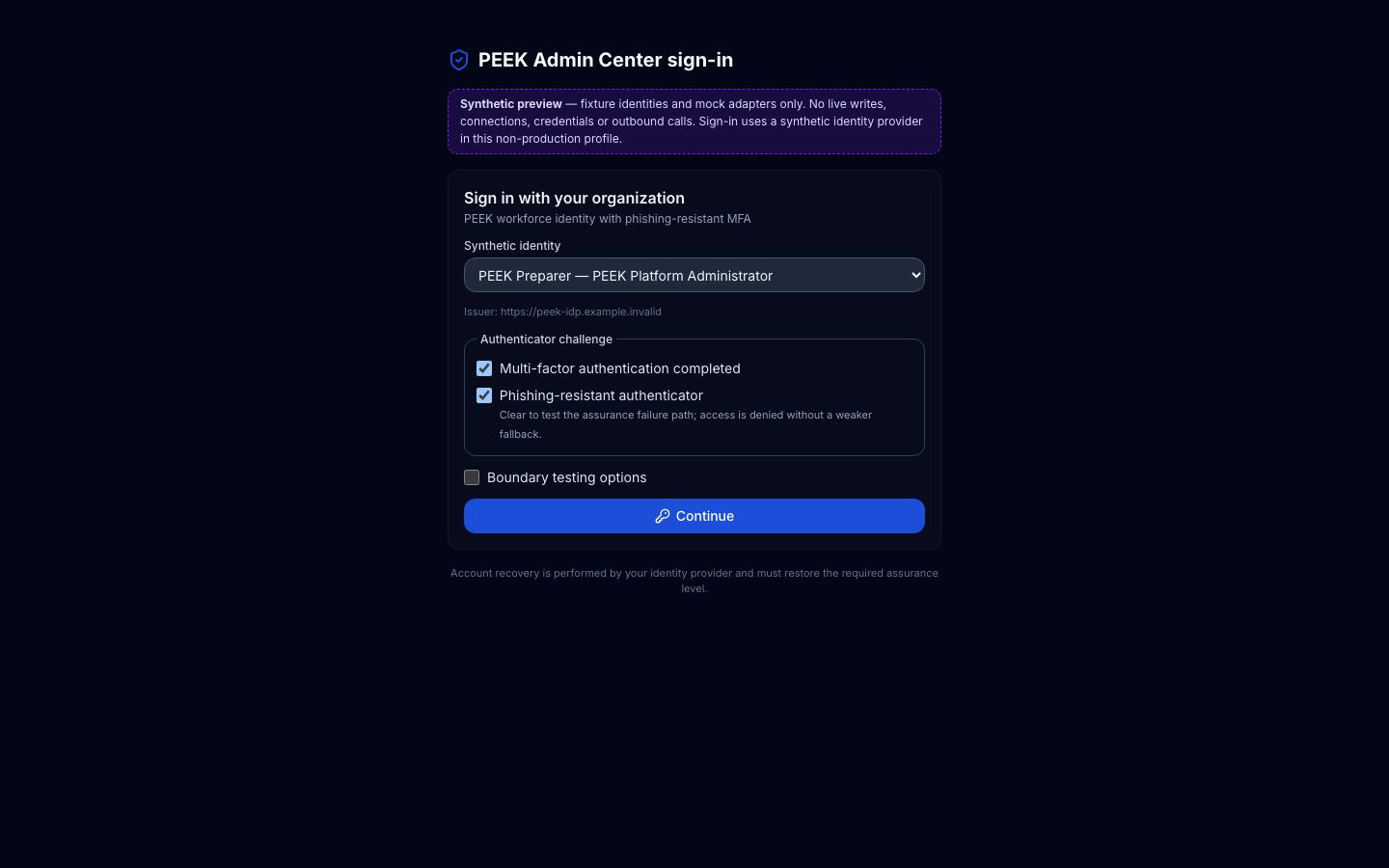 Signing in to the PEEK center — /peek/signin