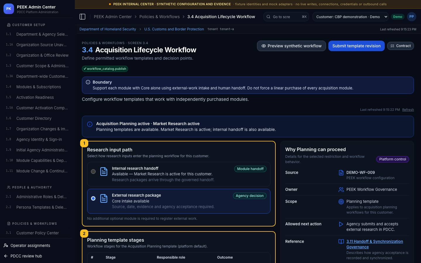 Acquisition lifecycle workflow templates — /peek/customers/tenant-a/3-4