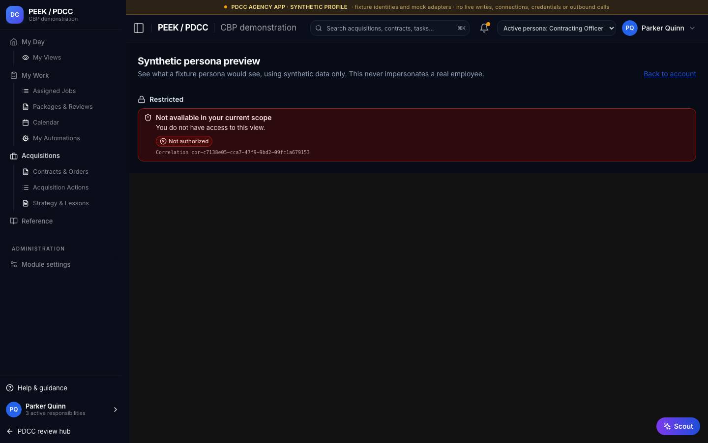 Navigation and persona menus — /pdcc/preview