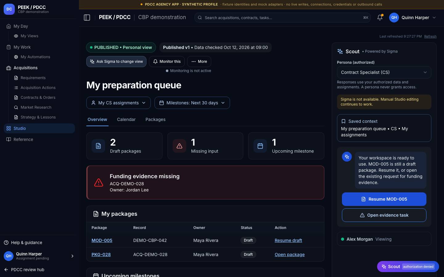Studio view library — /pdcc/studio/preparation-queue