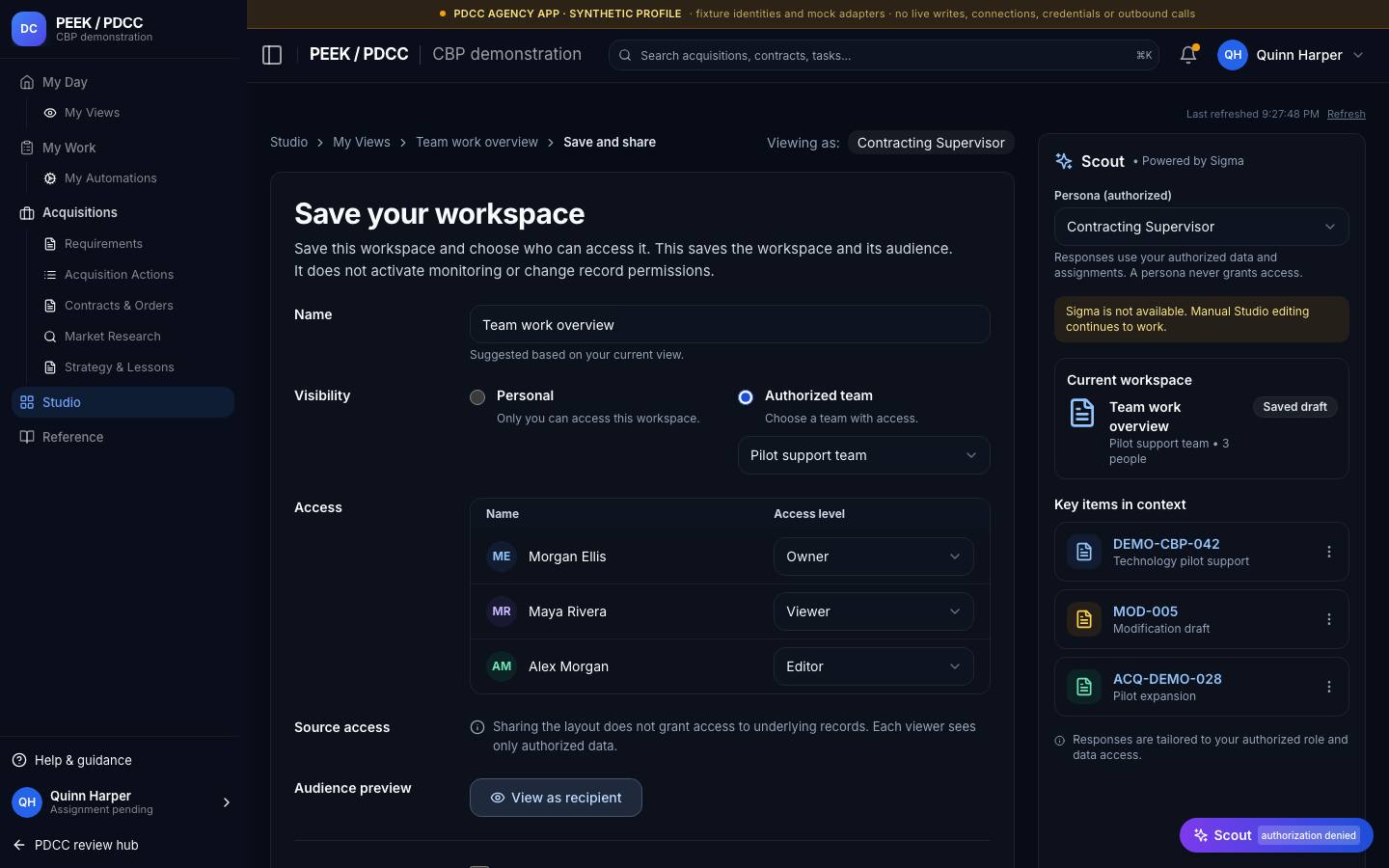 Preview, publish and version history — /pdcc/studio/share