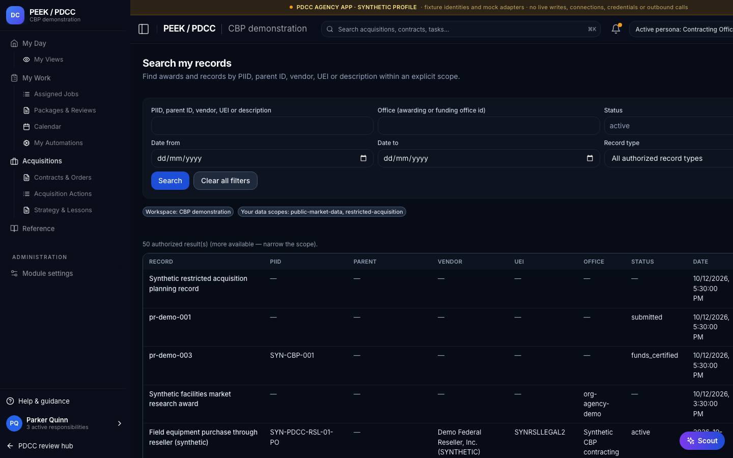 Search your workspace — /pdcc/account/search